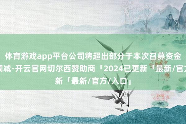 体育游戏app平台公司将超出部分于本次召募资金总和中调减-开云官网切尔西赞助商「2024已更新「最新/官方/入口」